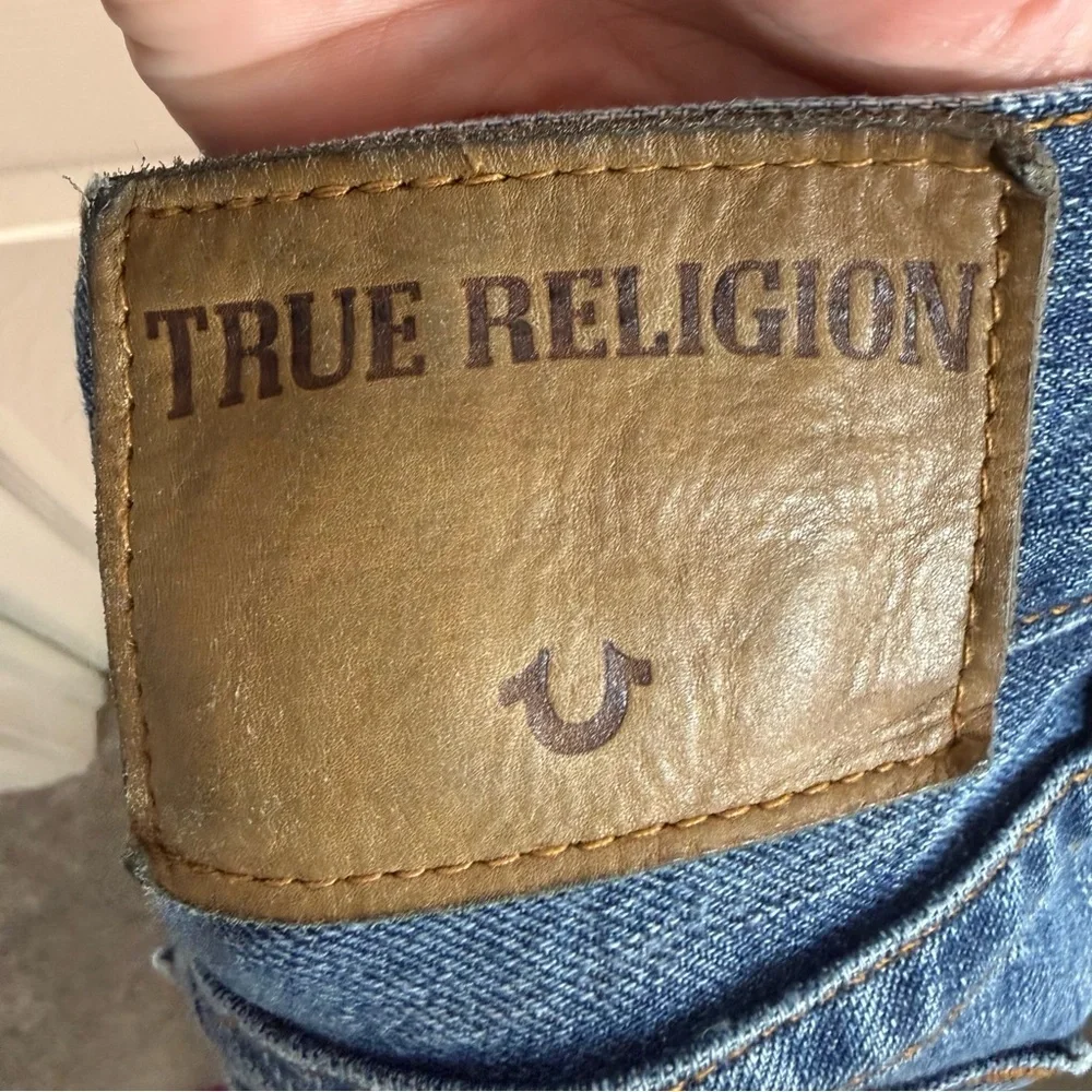 True Religion Geno Jeans Men's Size 30 (32X34) Blue Relaxed Slim No Flap - Picture 9 of 13